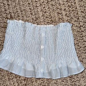 Striped Blue and White Women's Skirt